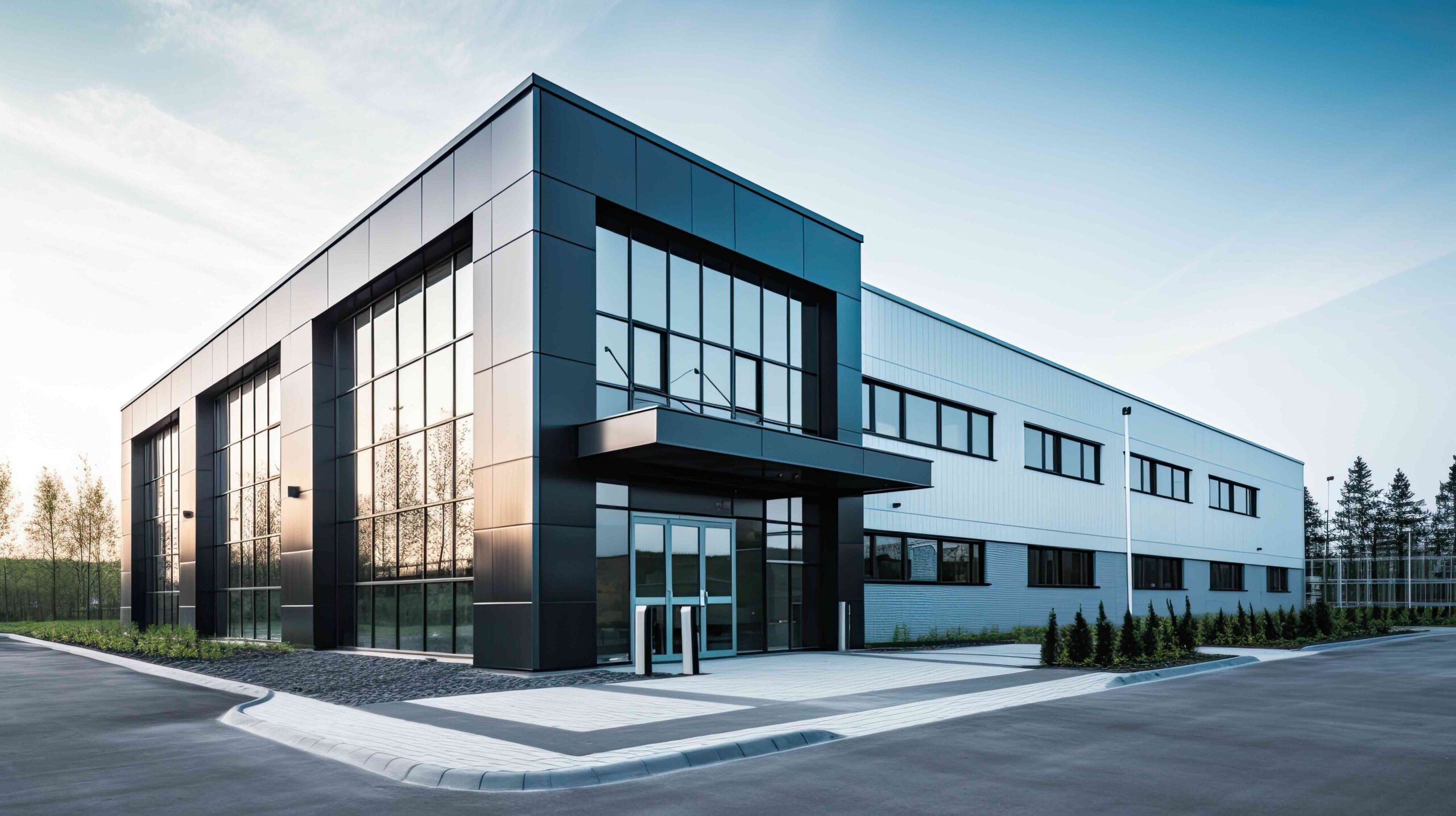 commercial facility, modern R an D building